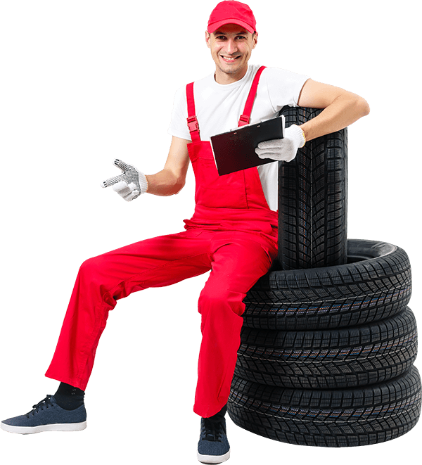 Mechanic with tires